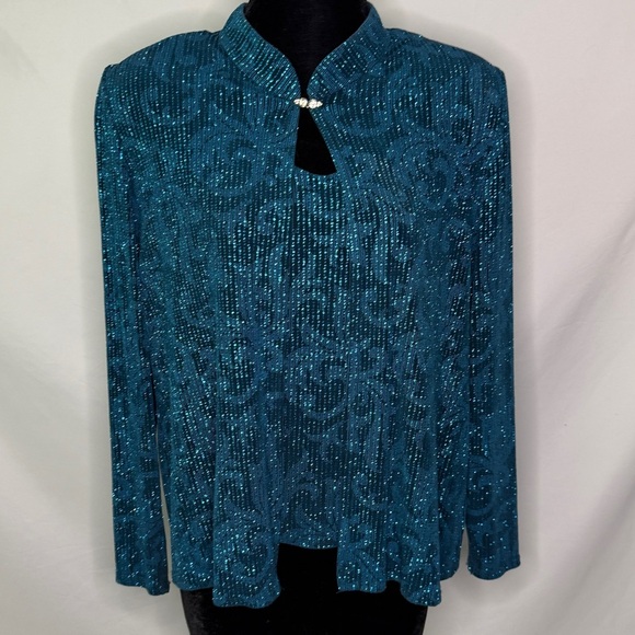 R&M Richards blue blazer jacket and tank top, size 10P - Picture 1 of 9